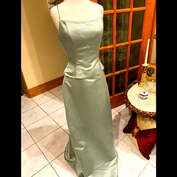 Bridesmaids dress by Ginnis Fashions  style 829 size 8 color sage - Picture 1 of 9